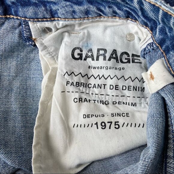 Garage Acid Washed Distressed Raw Hem  Mom Jeans - Picture 5 of 11